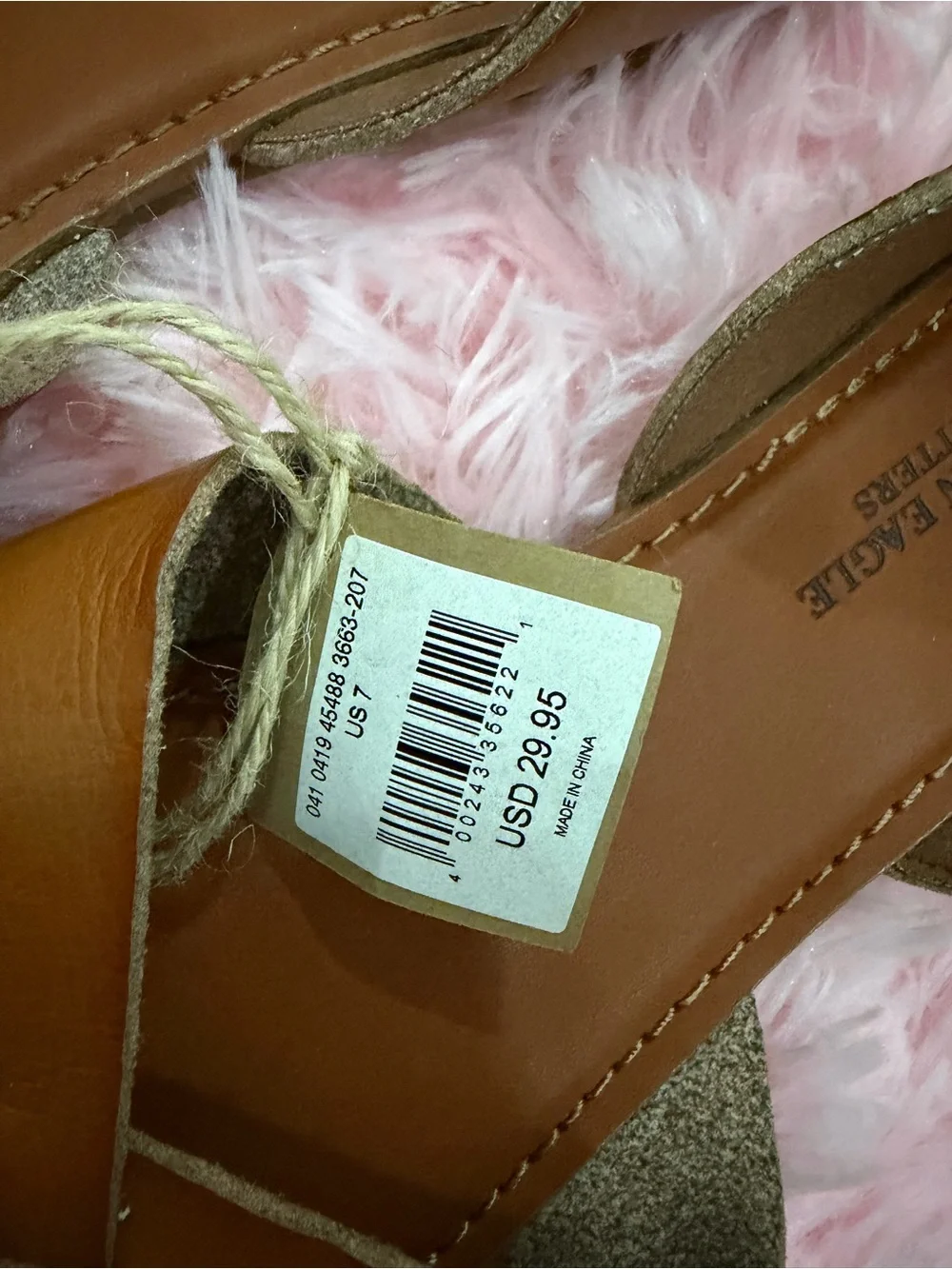 American Eagle Outfitters Tan Woven Leather D'Orsay Flats size 7 - Picture 2 of 11